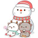 Набор стикеров «Mochi Peach Cats WINTER»